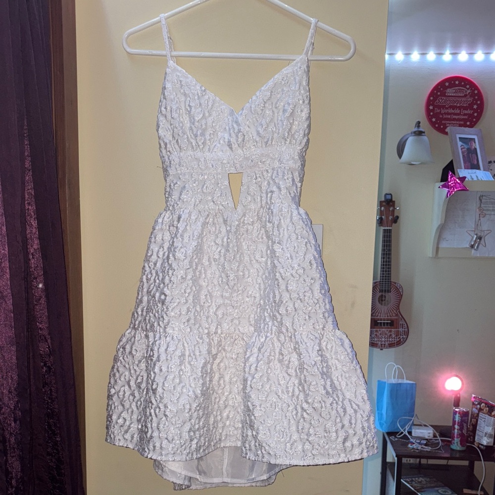 SHEIN White Textured Casual Dress